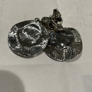 Silver tone clip on earrings